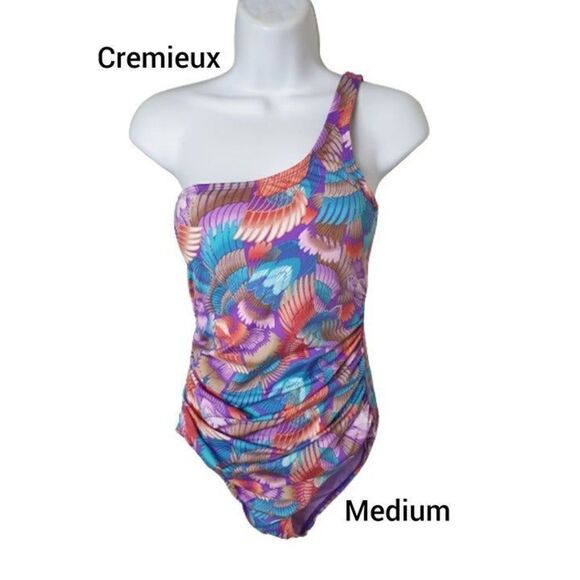 Women's Swimsuit Tummy Control One Shoulder One Piece Swimwear Medium NWT - Picture 1 of 8